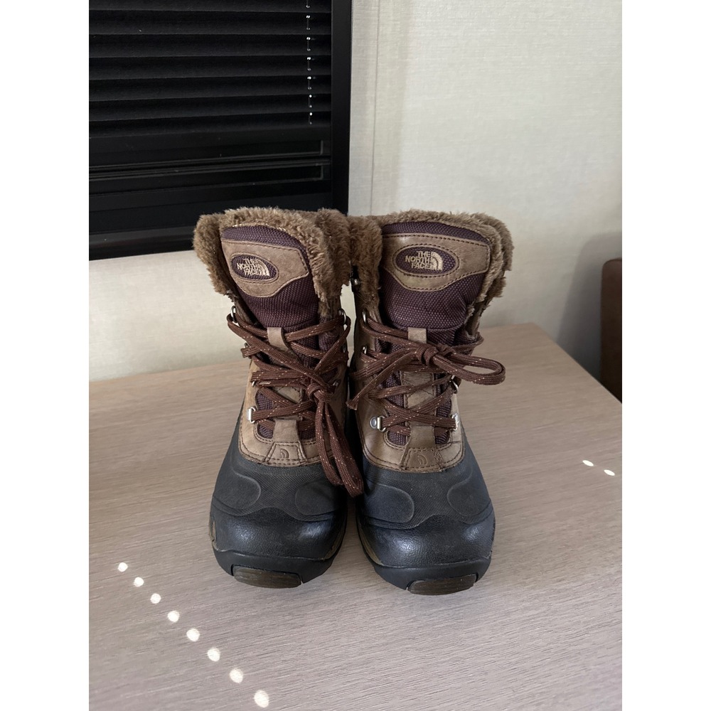 The North Face Shellista Brown Tan Faux Fur Winter Snow Boots Womens 8
